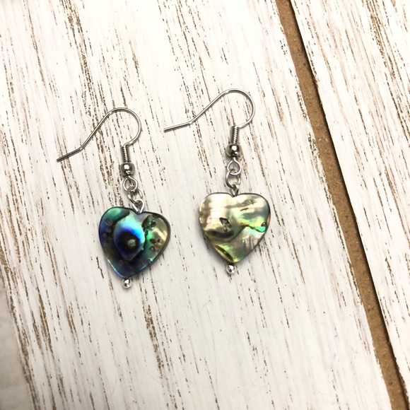 3 for $25 Abalone Shell Heart Earrings - Picture 3 of 3